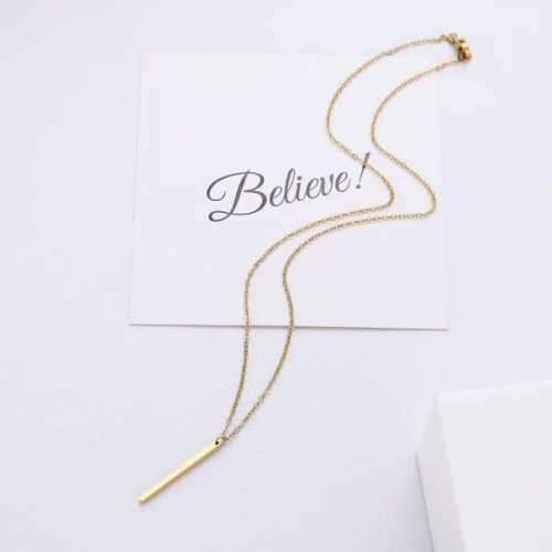 TITANIUM (NEVER FADE) STICK PENDANT Necklace 45cm (SILVER ONLY)