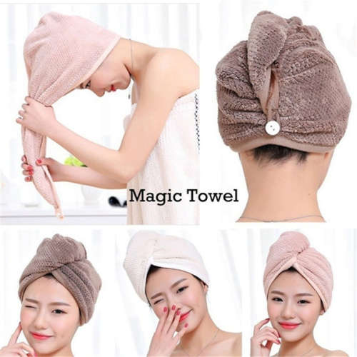Microfibre Wet Hair Towel Wrap (PINK)
