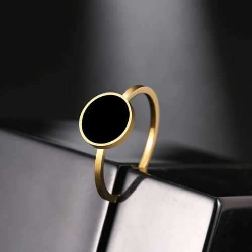 Retail Price R1299 TITANIUM (NEVER FADE) BLACK STONE Ring Size 8 US  (GOLD ONLY)