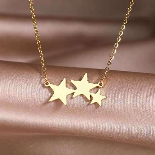 Retail Price R1099 TITANIUM (NEVER FADE) SILVER THREE SOLID STARS Necklace 45cm