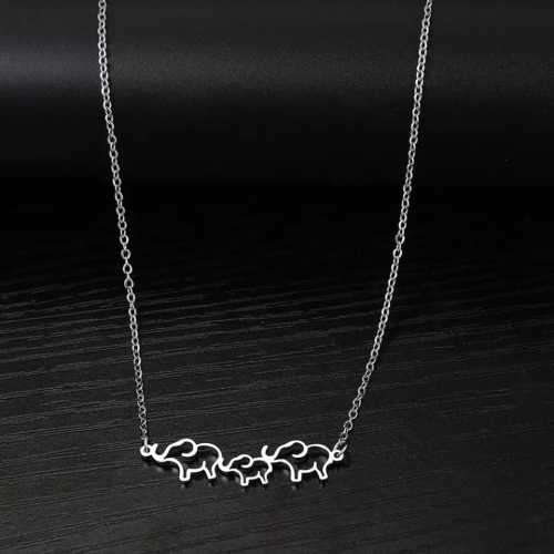 Retail Price R1299 TITANIUM (NEVER FADE) THREE HOLLOW ELEPHANTS Necklace 45cm (SILVER ONLY)