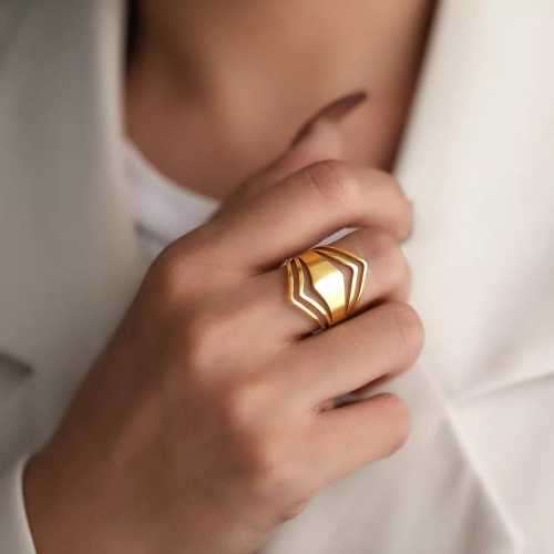 Retail Price R1299 TITANIUM (NEVER FADE) GOLD RING Size 6 US