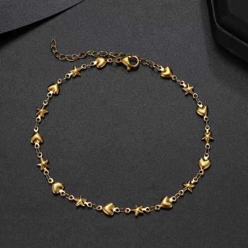 Retail Price R1299 TITANIUM (NEVER FADE) HEART AND STAR SILVER  ANKLET CHAIN 20cm