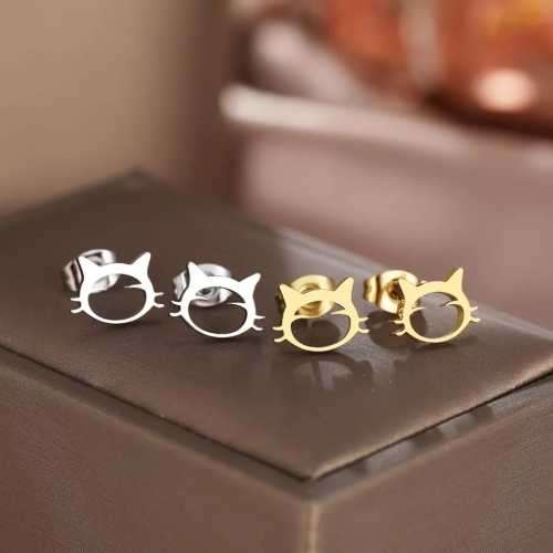 Retail Price R499 TITANIUM (NEVER FADE) SILVER HOLLOW CAT EARRINGS