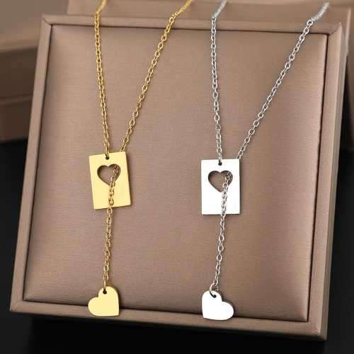 Retail Price R1599 TITANIUM (NEVER FADE) SILVER HOLLOW AND SOLID HEARTS Necklace 45cm
