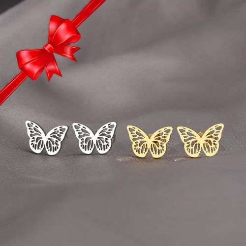 Retail Price R699 GOLD BUTTERFLY Earrings TITANIUM (NEVER FADE)