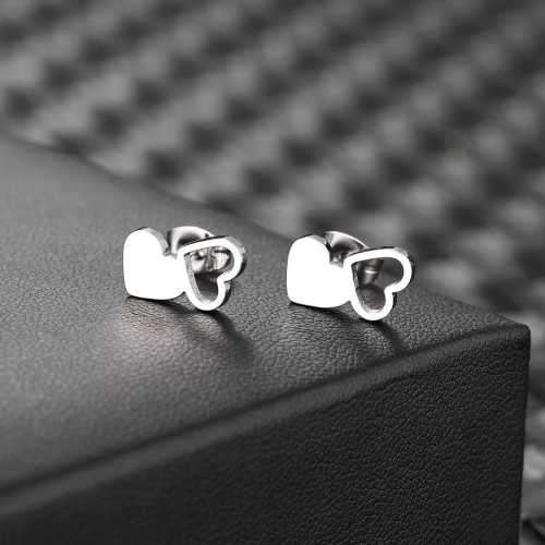 Retail Price R699 GOLD HOLLOW & SOLID HEART Earrings TITANIUM (NEVER FADE)