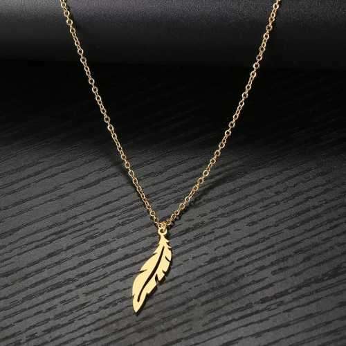 Retail Price R1199 TITANIUM (NEVER FADE) GOLD FEATHER Necklace 45cm