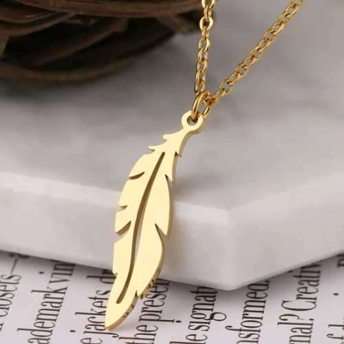 Retail Price R1199 TITANIUM (NEVER FADE) GOLD FEATHER Necklace 45cm