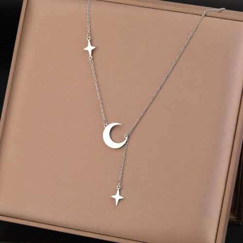 Retail Price R1199 TITANIUM (NEVER FADE) SILVER MOON AND STARS Necklace 45cm