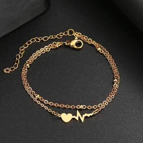 GOLD HEARTBEAT HEART Bracelet 20cm