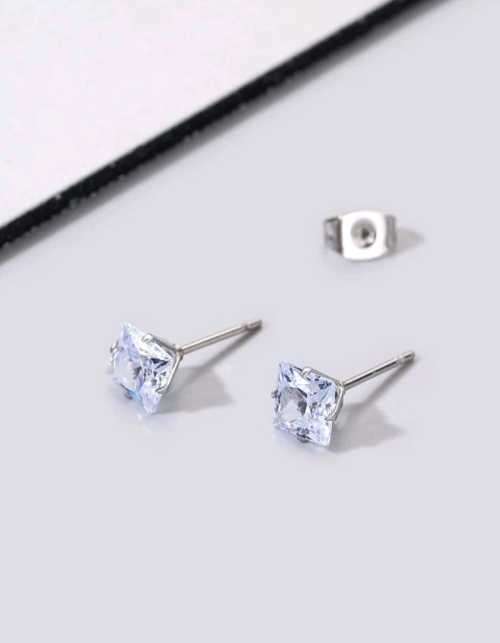 SILVER SIMULATED DIAMOND EARRINGS