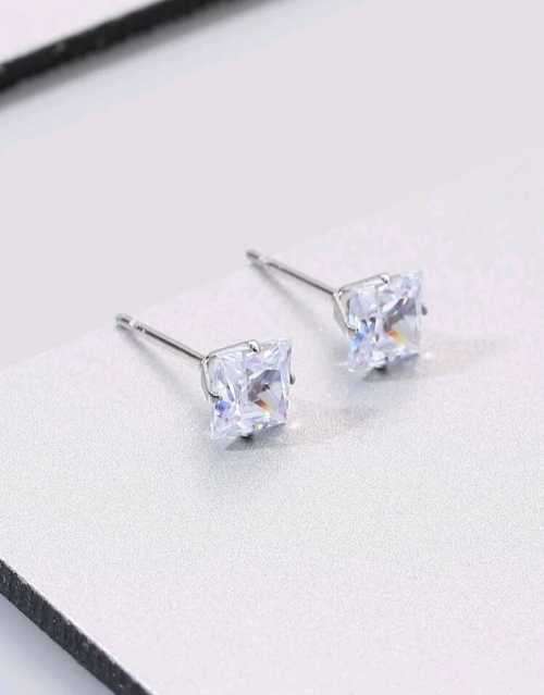SILVER SIMULATED DIAMOND EARRINGS