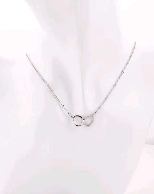 SILVER DOUBLE HEART NECKLACE