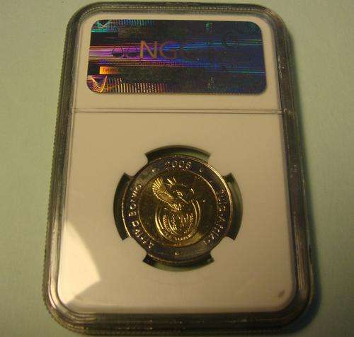 NGC Graded MS65 Nelson Mandela 2008 90th Birthday R5