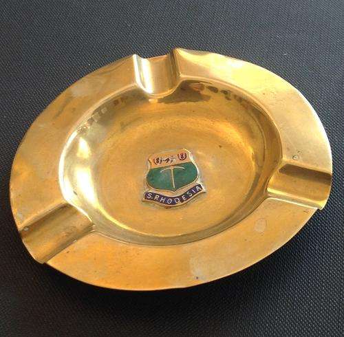 ^^^ Small Brass Ashtray with Rhodesian Coat of Arms ^^^