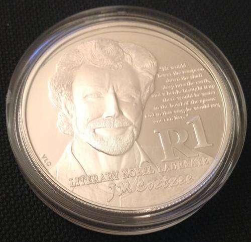 )))) Proof  2011 Silver R1 - JM Coetzee - Nobel Literature Laureate ((((