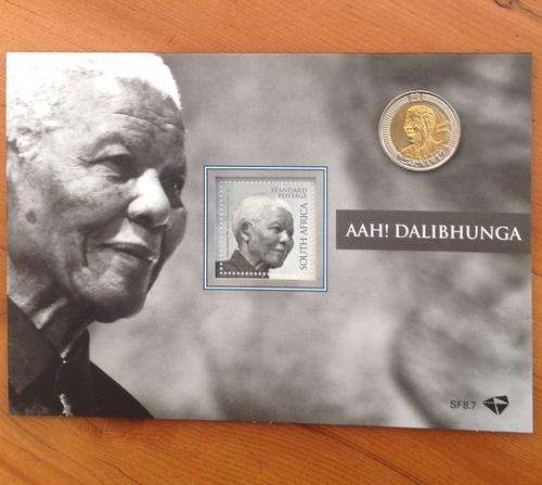 ### Mandela 2013 stamp folder + Mandela 2008 (UNC) R5 ###