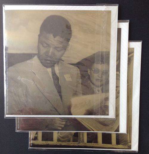 Three Greeting Cards depicting Mandela, with inserts describing Historical Events