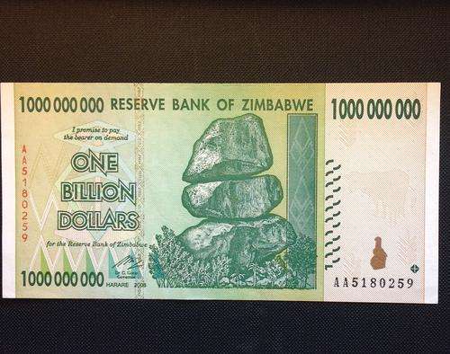 2008 $1 Billion Zimabawe Banknote - AA Prefix - UNCIRCULATED - The beginning of hyperinflation!
