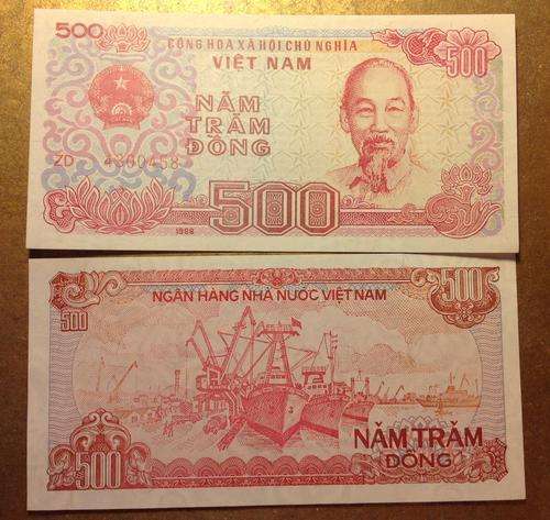 1988 Vietnam 500 Dong bank note  - Crisp Uncirculated