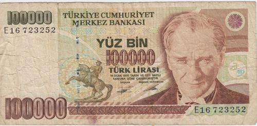 1970 Turkey 100000 Lirasi  - Used condition