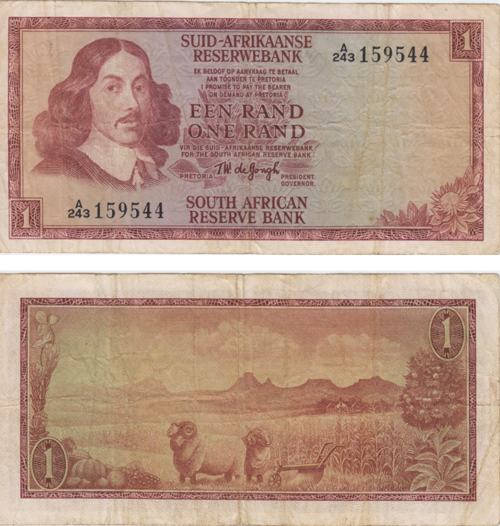 TW de Jongh R1 banknote - A243  19544 - 1st issue (large note) - F+