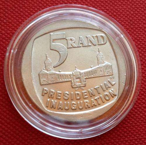 1994 INAUGURATION R5 COIN IN CAPSULE - Good quality circulated