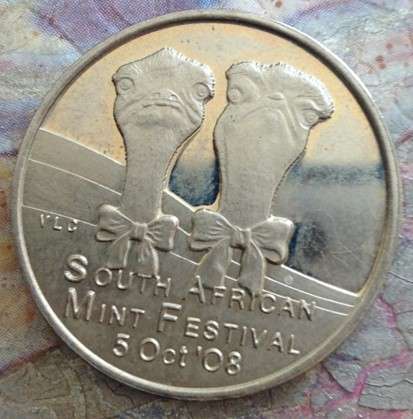 COIN WORLD TOKEN - 2008 SA MINT FESTIVAL OSTRICH