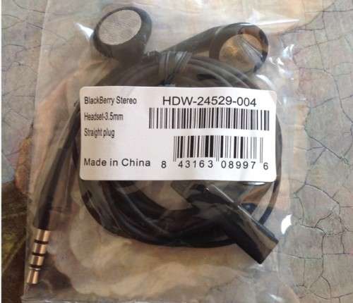 Blackberry Stereo Headset 3.5mm Straight Plug (ear phones)