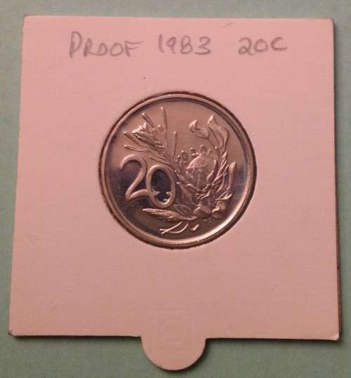 Scarce RSA 1983 Proof Twenty Cents (20c) in Coin Holder