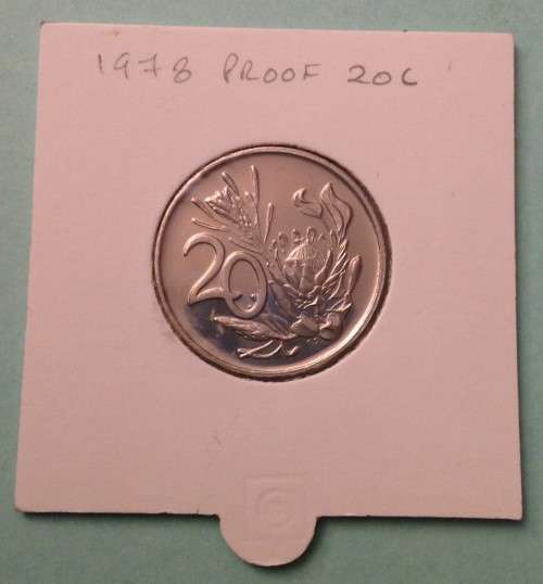 Scarce RSA 1978 Proof Twenty Cents (20c) in Coin Holder