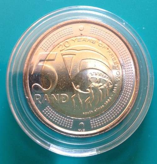 UNC 2014 Mandela 20 Years of Freedom R5 in CAPSULE - Get yours now!