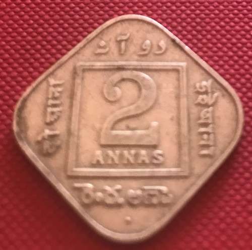 1925 India 2 Annas - King & Emperor George V