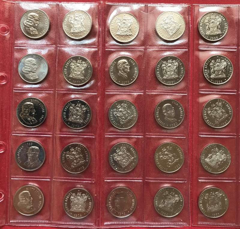 RSA SET OF PROOF FIFTY CENT COINS - 1965 TO 1989