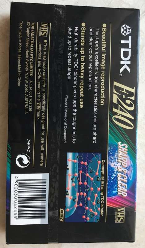 TDK SC 240 VHS video cassette tape (still sealed)