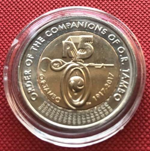 BRAND NEW OR TAMBO 100 YEARS 2017 uncirculated bi-metal R5 coin in capsule