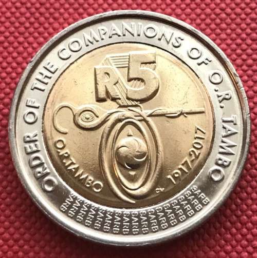 SUPERB OR TAMBO 2017 uncirculated bi-metal R5 commemorative coin