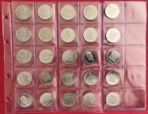 RSA SET OF PROOF FIFTY CENT COINS - 1965 TO 1989