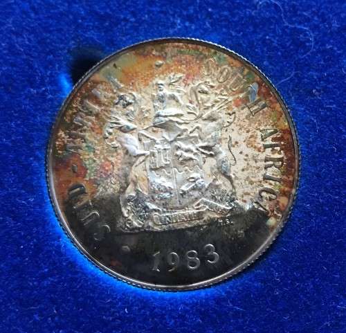 RSA 1983 Proof Silver One Rand (R1) - in Blue SAM box