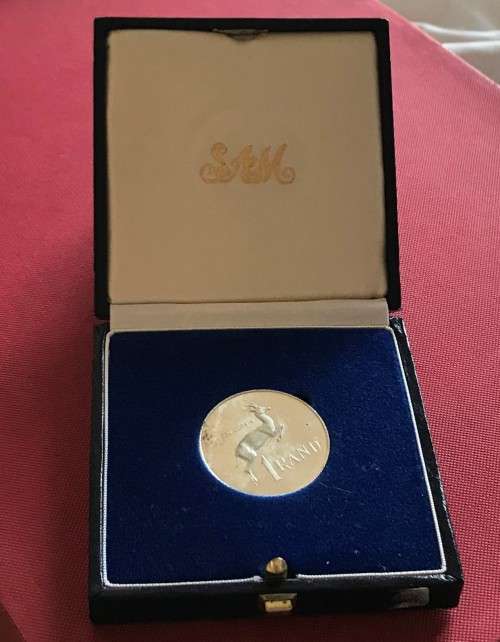 RSA 1983 Proof Silver One Rand (R1) - in Blue SAM box