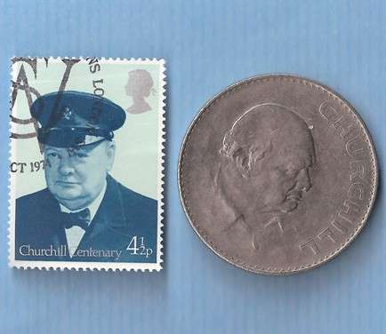 A SLICE OF HISTORY - Winston Churchill 1965 Commemorative Crown & Stamp