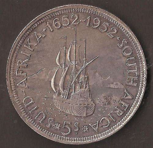 VERY NICE 1652-1952 SA Union Silver Crown (5 Shillings)