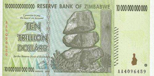 10 TRILLION Zimbabwe Dollars (yes, Trillion!!!!!) UNC