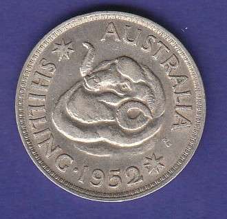 Australia 1952 Silver Shilling - George VI