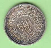 Lovely 1916 Indian Silver Quarter Rupee Coin - King Emperor George V
