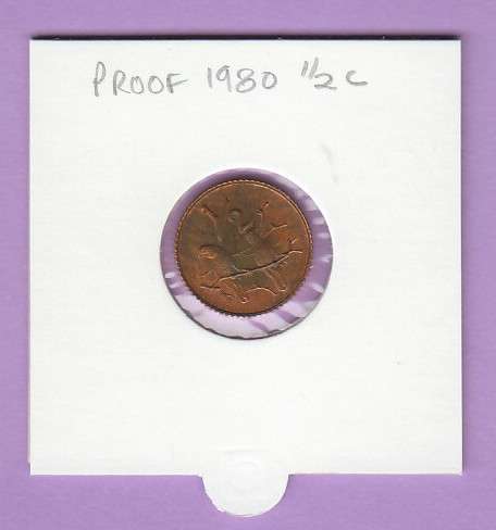 RSA Proof 1980 Halfcent Coin