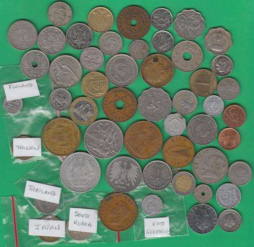 Interesting Mixed Lot of 53 International Coins - BID PER COIN TO TAKE THEM ALL!!!!