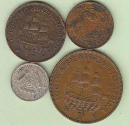 SA Union 1942 Silver and Bronze set - George VI