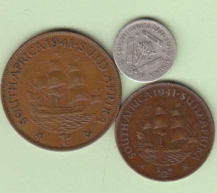 SA Union 1941 Silver and Bronze set - George VI
